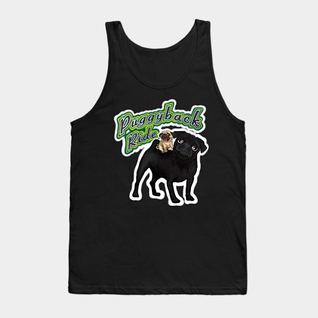 Puggyback Ride Tank Top by FivePugs